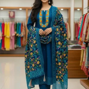 বেনারসি কটন থ্রি পিস
